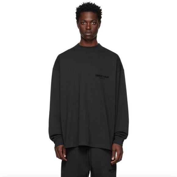 Fear of God Other - Fear of God ESSENTIALS Stretch Limo Long Sleeve Logo T-Shirt Size Large
